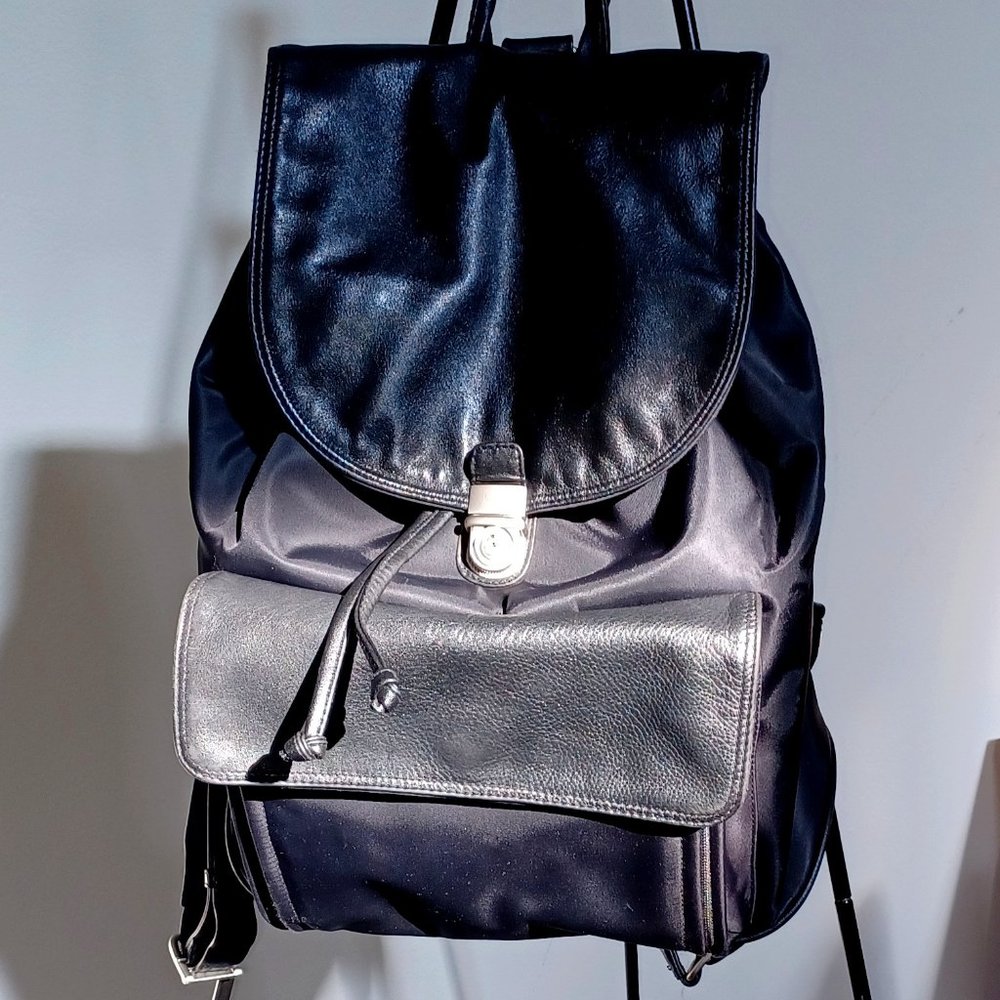 Picard Black Nylon Leather backpack